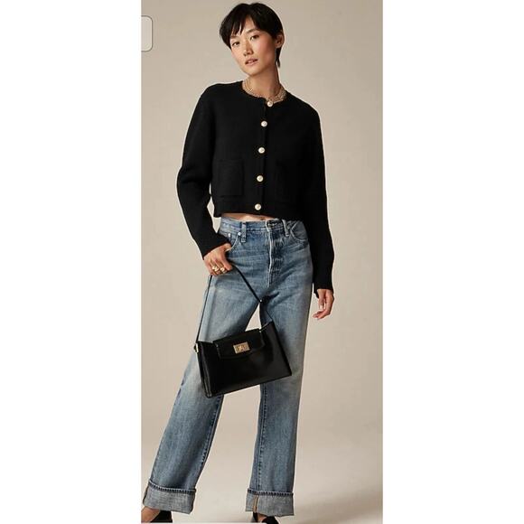 J. Crew Sweaters - J. Crew Emilie Long Sleeve Button Front Knit Cardigan Sweater Black Womens S NWT
